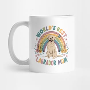 World's Best Labrador Mom Colorful Rainbow Floral Mug